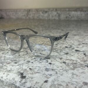 Chrome Hearts Clear Transparent Frame Glasses with Silver Accents
